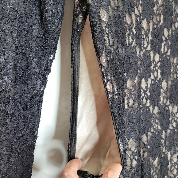 Zara Black Lace Flower Embroidered Dress - Picture 10 of 12